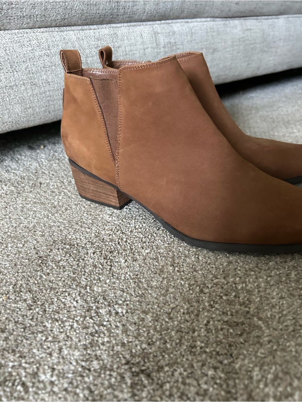 Blondo Tan Suede Chelsea Ankle Boots